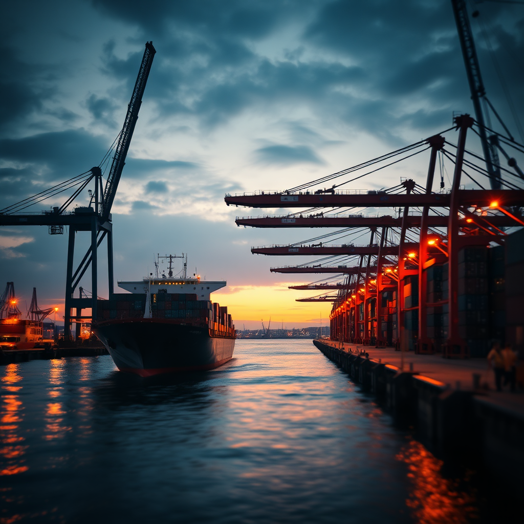 Cinematic port scene